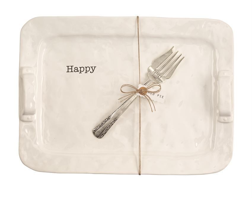 Happy Time Serving Platter with Fork (1 in stock)
