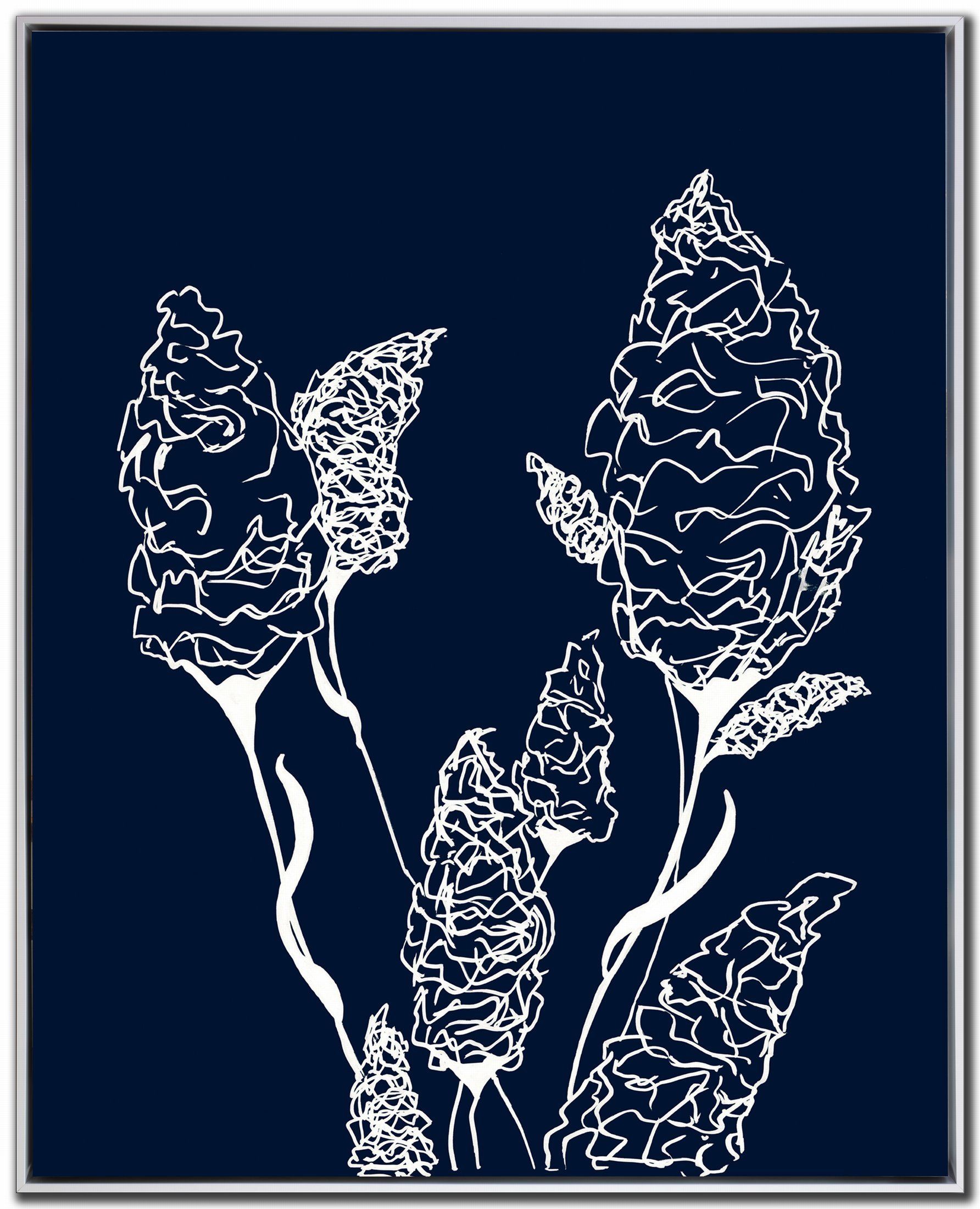 Art - Indigo Sketch 11 Framed Canvas (1 in stock)