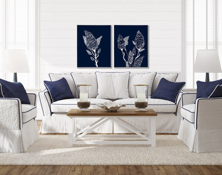 Art - Indigo Sketch 1 Framed Canvas (2 in stock)