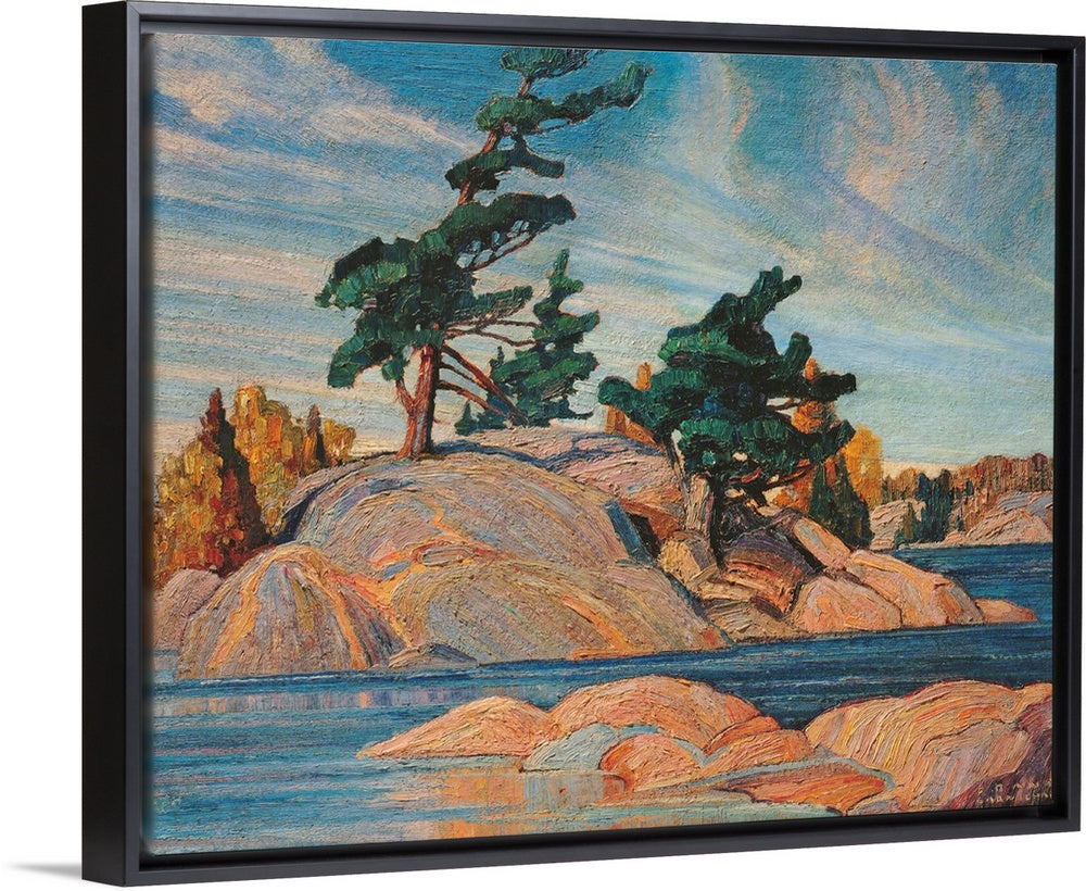 Frank Carmichael - Island Georgian Bay 48 x 57" Framed Art Canvas