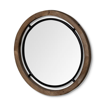 Josi Wood/Black Metal 19" Mirror (2 in stock)