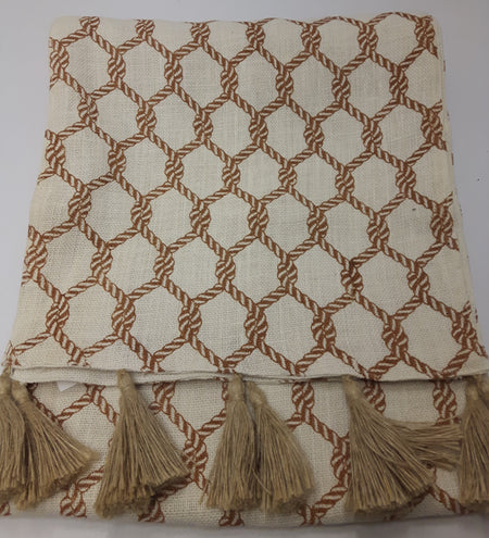 Table Runner Jute nautical with tassels 72" (2 in stock)