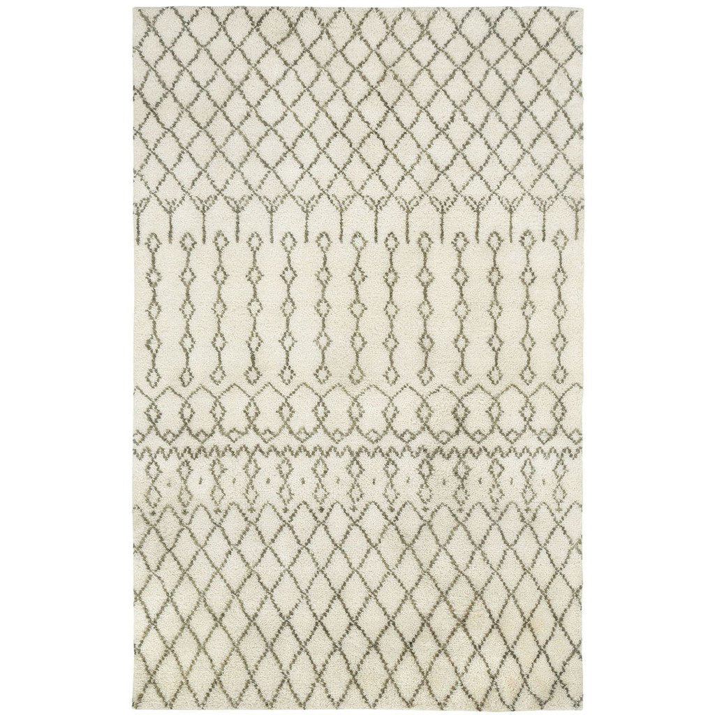 Kasbah Trellis Ivory Hand Knotted Wool Rug 3' x 5'(1 in stock)