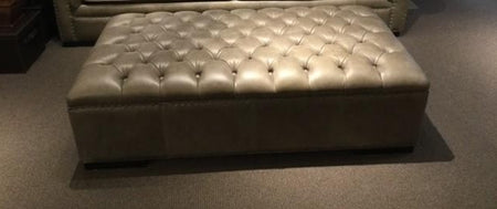 Kennedy Leather Cocktail Ottoman Capetown Grey