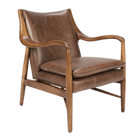 Kiannah Leather Club Chair Barrel Brown (4 in stock)