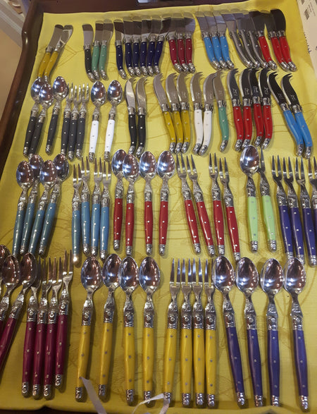 Laguiole from France Rainbow spreaders, forks, spoons  (many colors in stock)