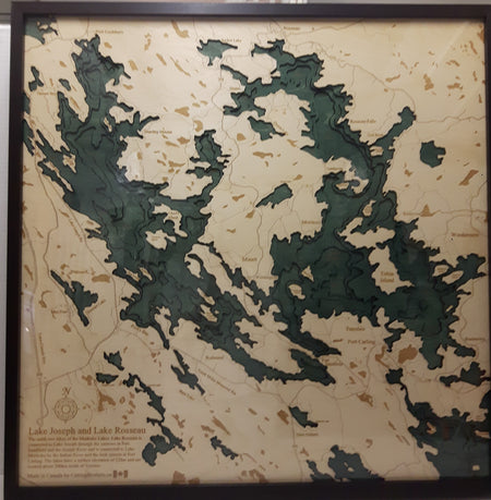 Chart - Geographical Lake Joseph and Rosseau Large (1 in stock)