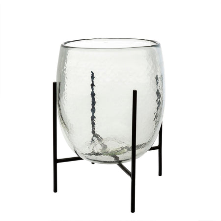 Cove Hurricane Large Glass with Metal Stand