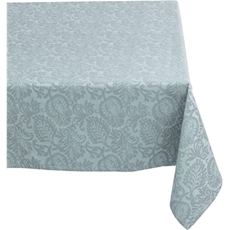 Jacquard Tablecloth Wedgewood Blue Leaf Baroque Pattern 60" x 90" (1 in stock)