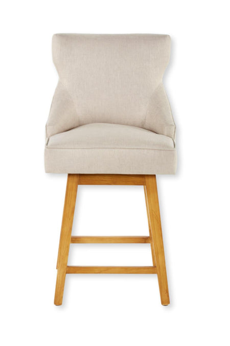 Lucy Swivel Counter Stool Natural Base/Biscuit Fabric (5 in stock)