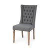 MacKenzie 11 Grey Plush Linen Fabric Dining Chair
