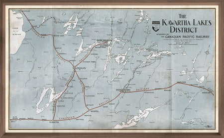 Map Of Kawartha Lakes District - 1925 framed with glass