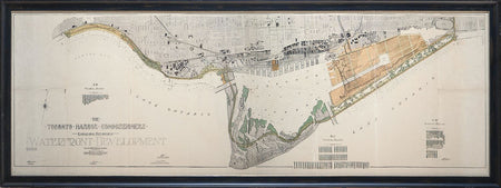 Map Toronto Waterfont 1912 Framed Art with Glass