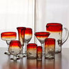 Maya Red Hand Blown Mexican Wine Glassware (6 in stock)