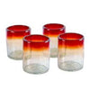Maya Red Hand Blown Mexican Tumbler Glassware (13 in stock)