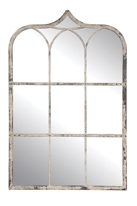 Chateau Collection Distressed Metal Framed Mirror