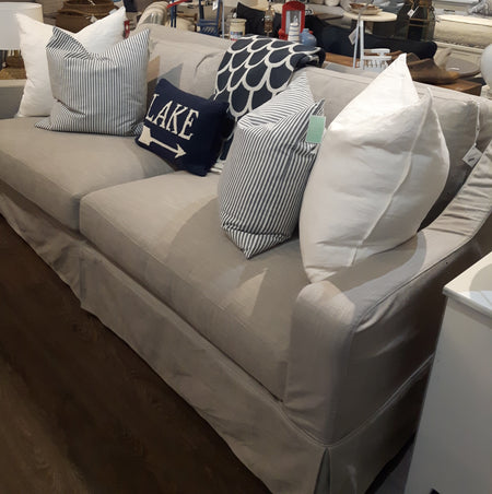 Montgomery Slipcovered Sofa Performance Fabric Bae Pebble (1 in stock)