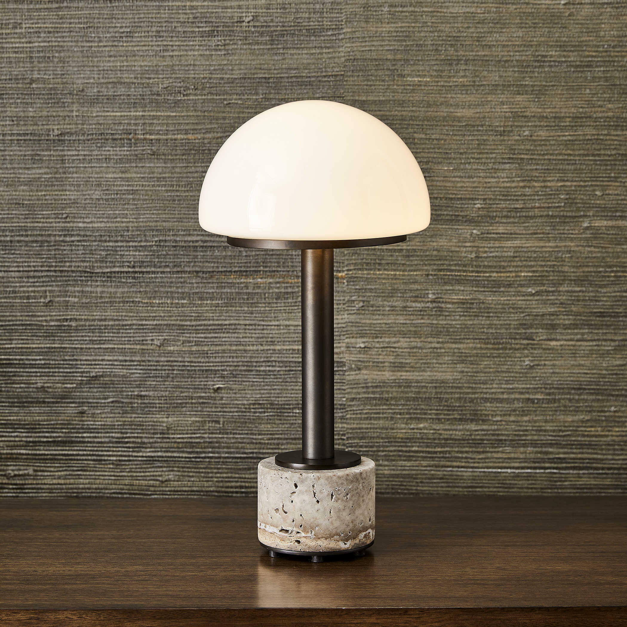 Mushroom Gray Travertine Lamp (1 in stock) – verandacollection