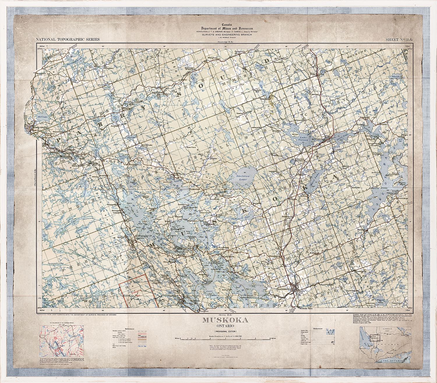 Map - Historic Muskoka Map 1937 (1 in stock) – verandacollection