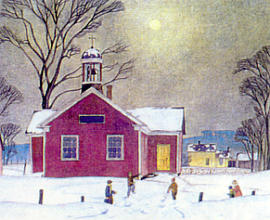 AJ Casson North York Schoolhouse 46" Art Canvas