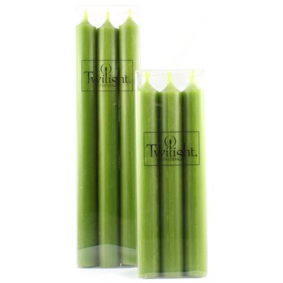 Olive Twilight Boxed set of 6 10" unscented taper candles (6 in stock)