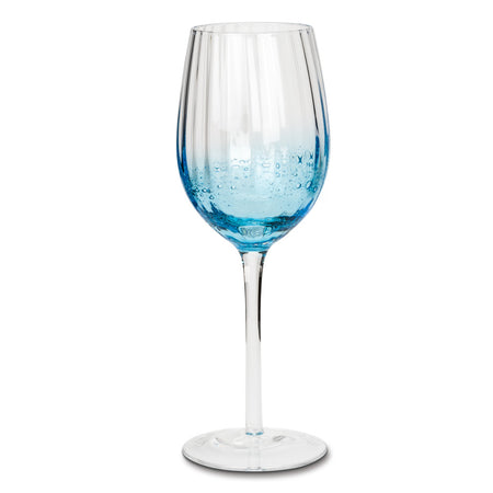 Optic Blue Bubble White Wine Glass (2 in stock)