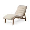 Pierre Beige Upholstered Armless Chaise Lounge Chair