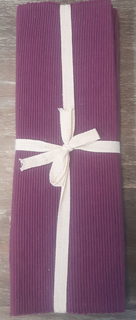 Placemats ribbed cotton plum 4 pc set (4 sets in stock)