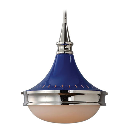 Blueberry and Chrome 1 Light Pendant (qty of 1 left)
