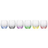 Rainbow Assorted Set of 6 Colored Bohemian Crystal Old Fashioned