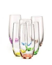Rainbow Assorted Set of 6 Colored Bohemian Crystal Highballs (1 set in stock)