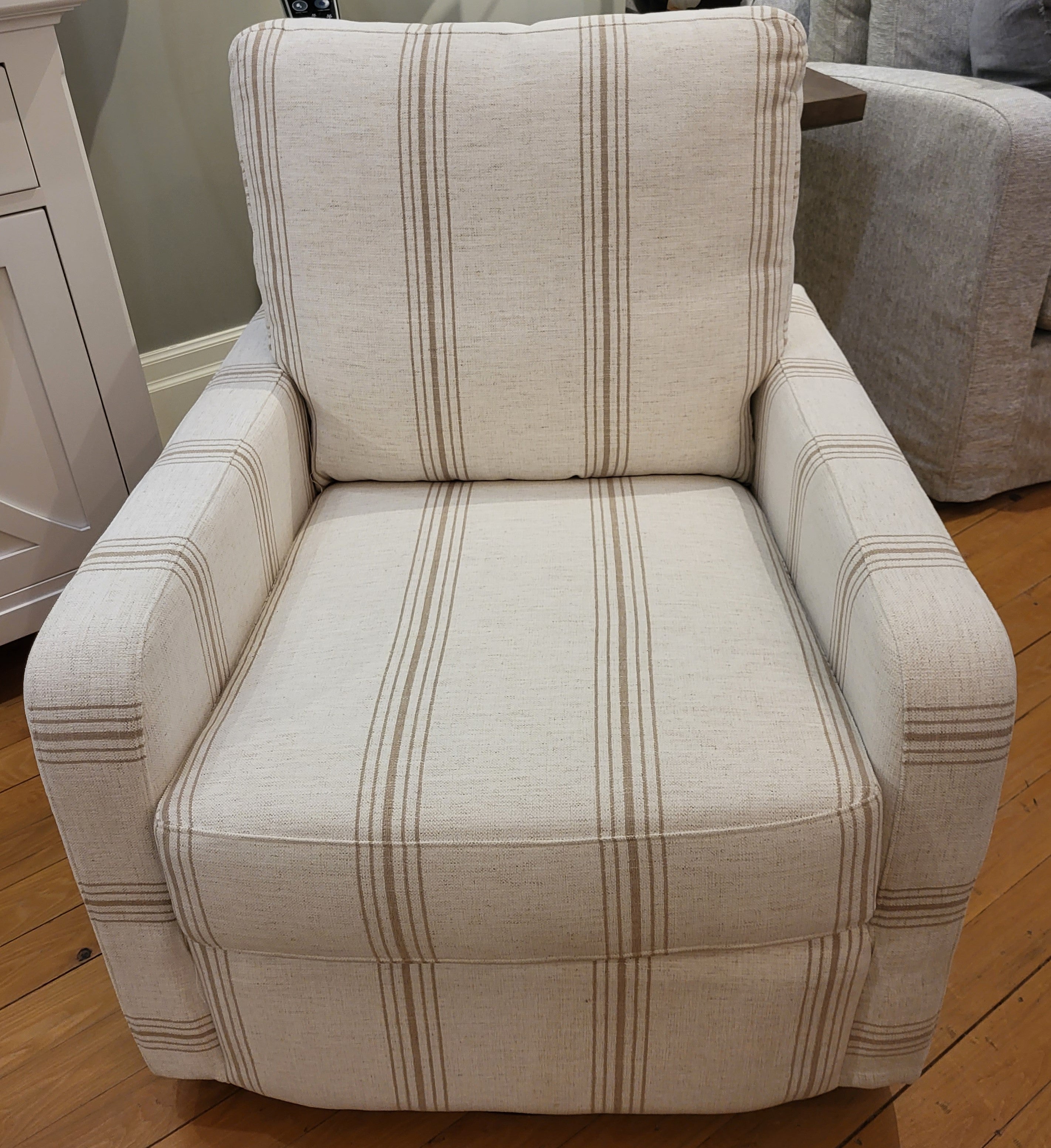 Rayna Swivel Chair in Nomance Stone Performance Fabric (2 in stock)