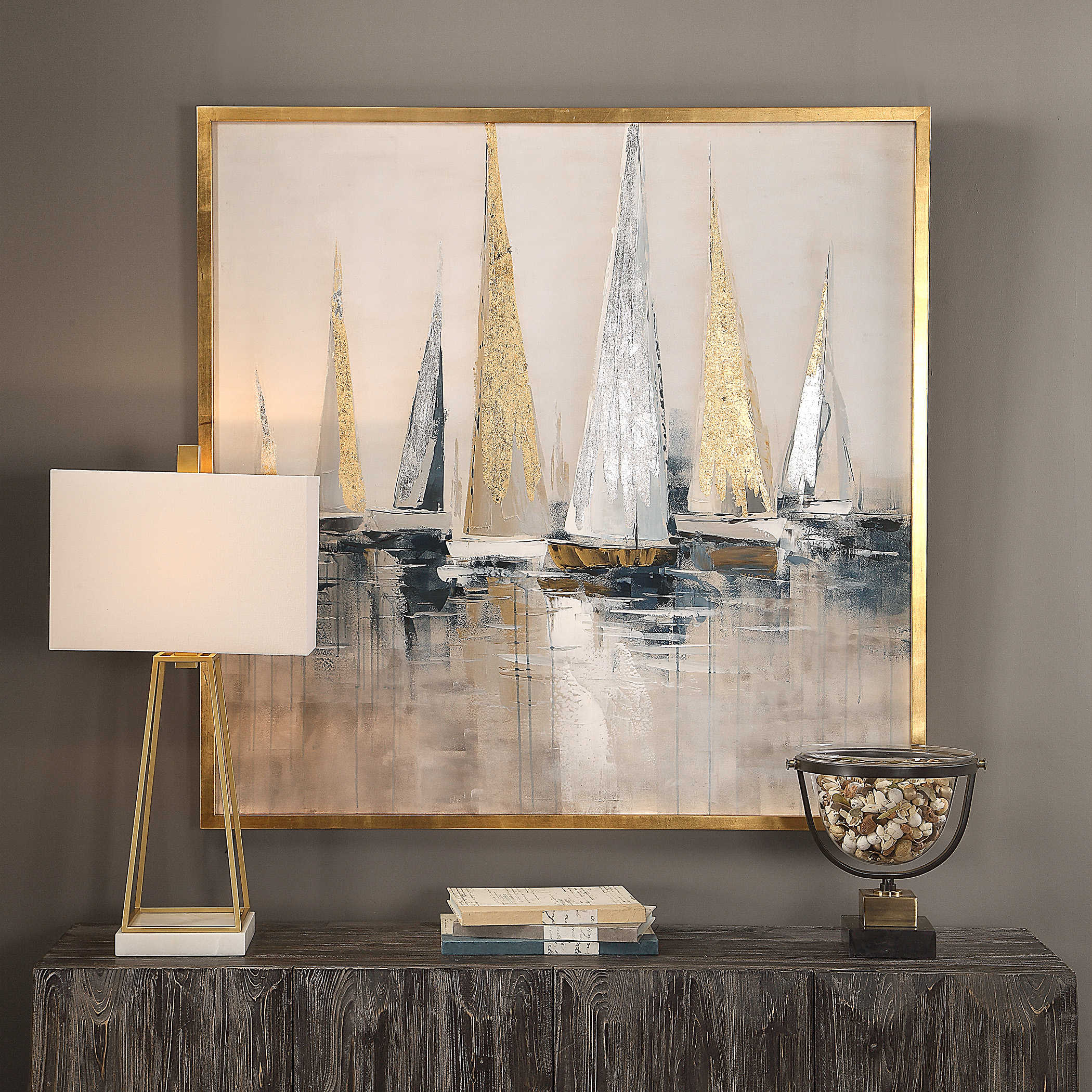 Art -Regatta Framed Canvas