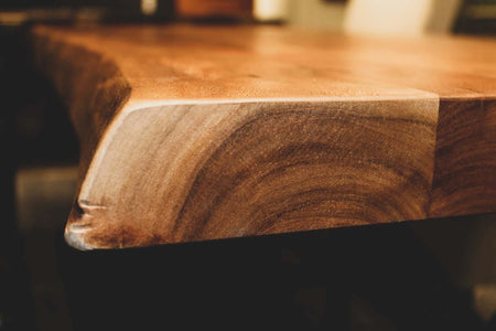 Live Edge Solid Acacia Wood 98"x 40" Dining Table (1 in stock)