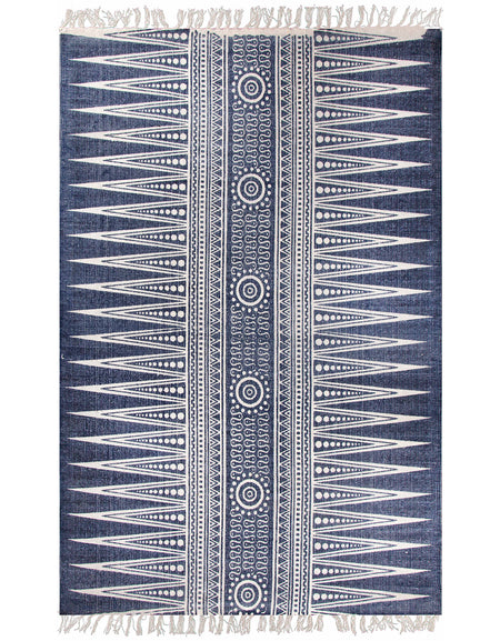 Valencia Flatwoven Navy  Cotton Rug  8' x 10' (1 in stock)
