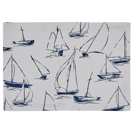 Sailboat Blue on White Placemats set of 4 (3 sets in stock)