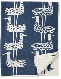 Organic Cotton Throw Shorebirds Blue (3 in stock)