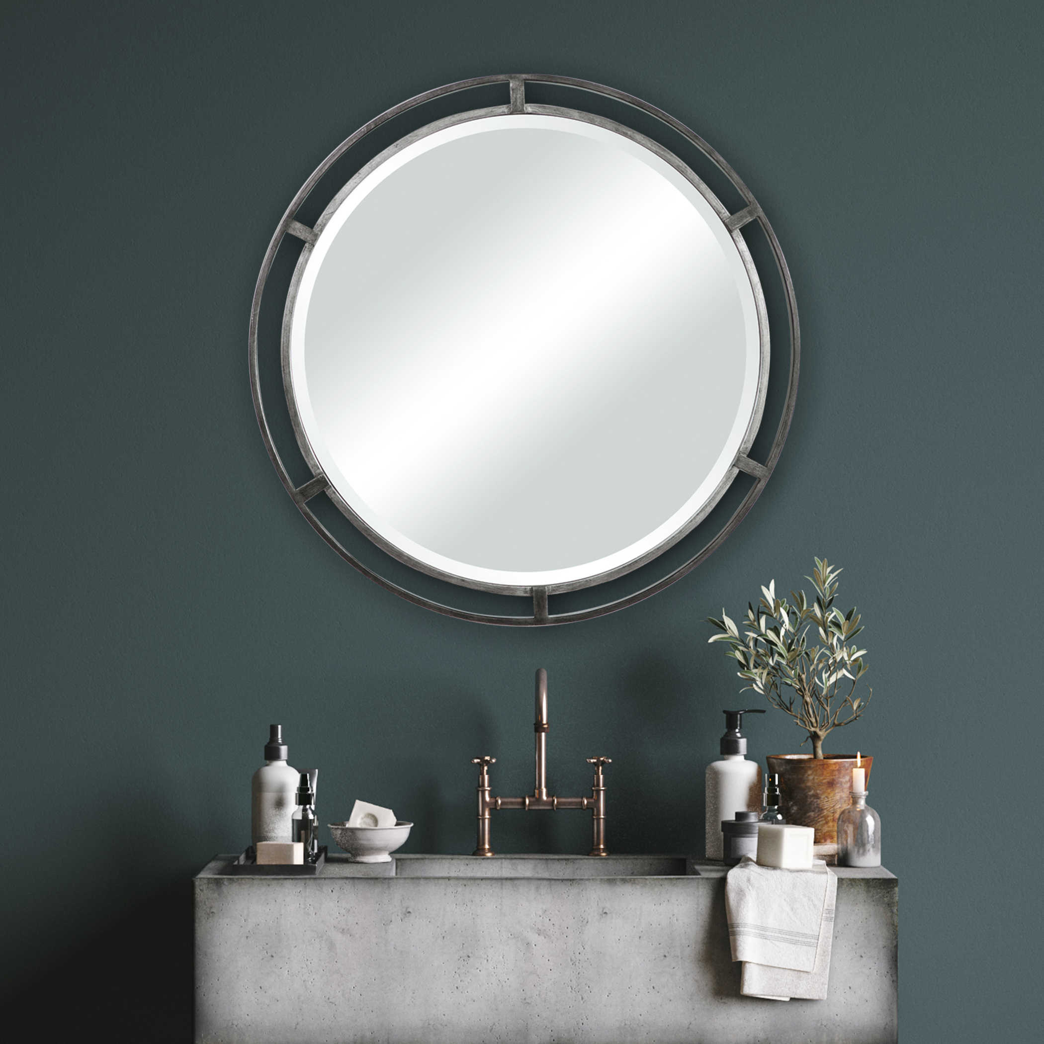 Silver 30" Round Mirror (2 in stock)