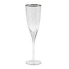 Silver Rimmed Flutes Artisan Glass (qty of 6  in stock)