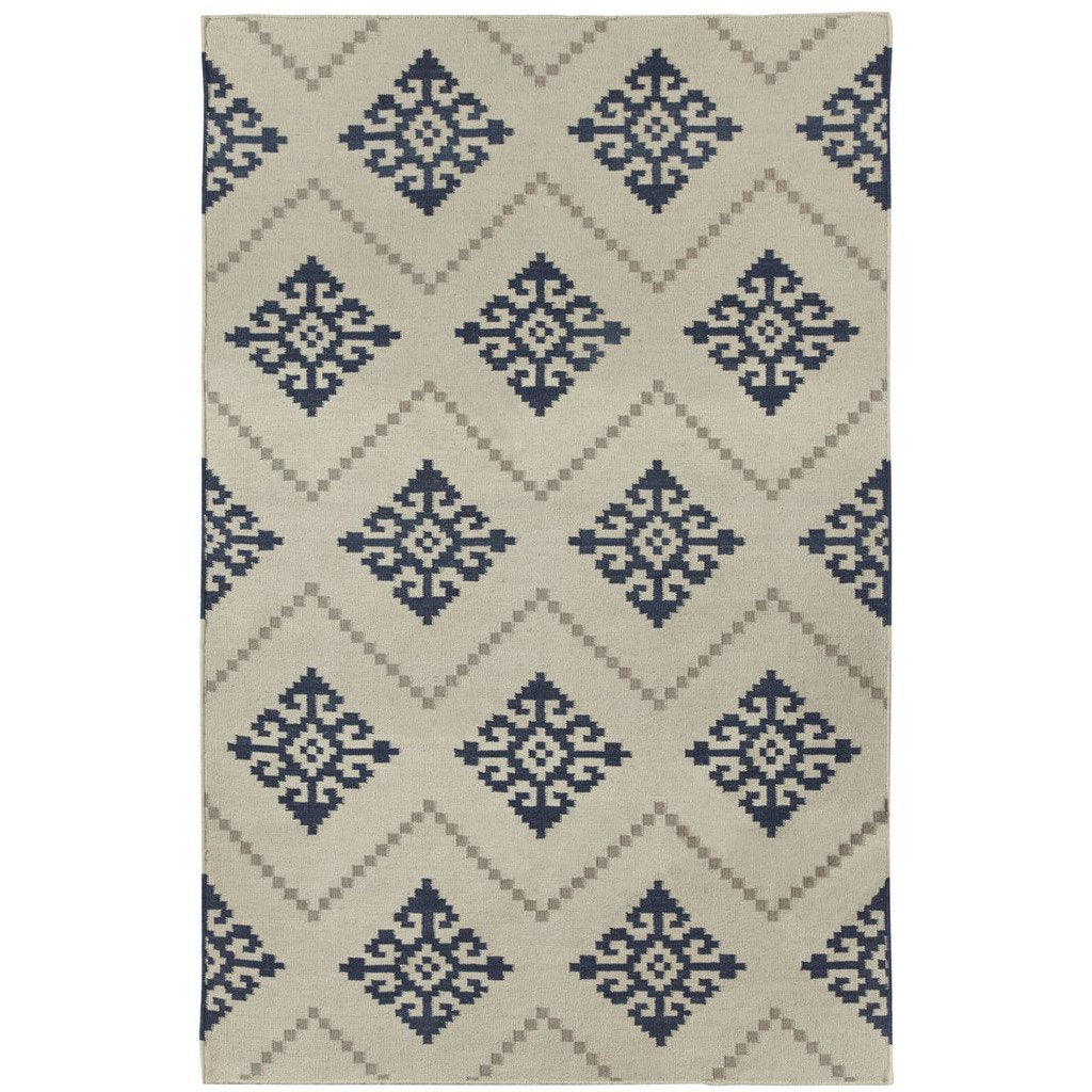 Sno Bokrum Blue Wool Rug 3'x 5'(1 in stock)