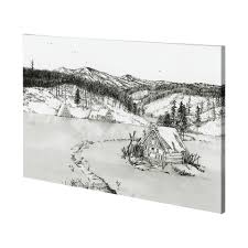 Snowy plain hand painted on canvas (qty of 1 in stock)
