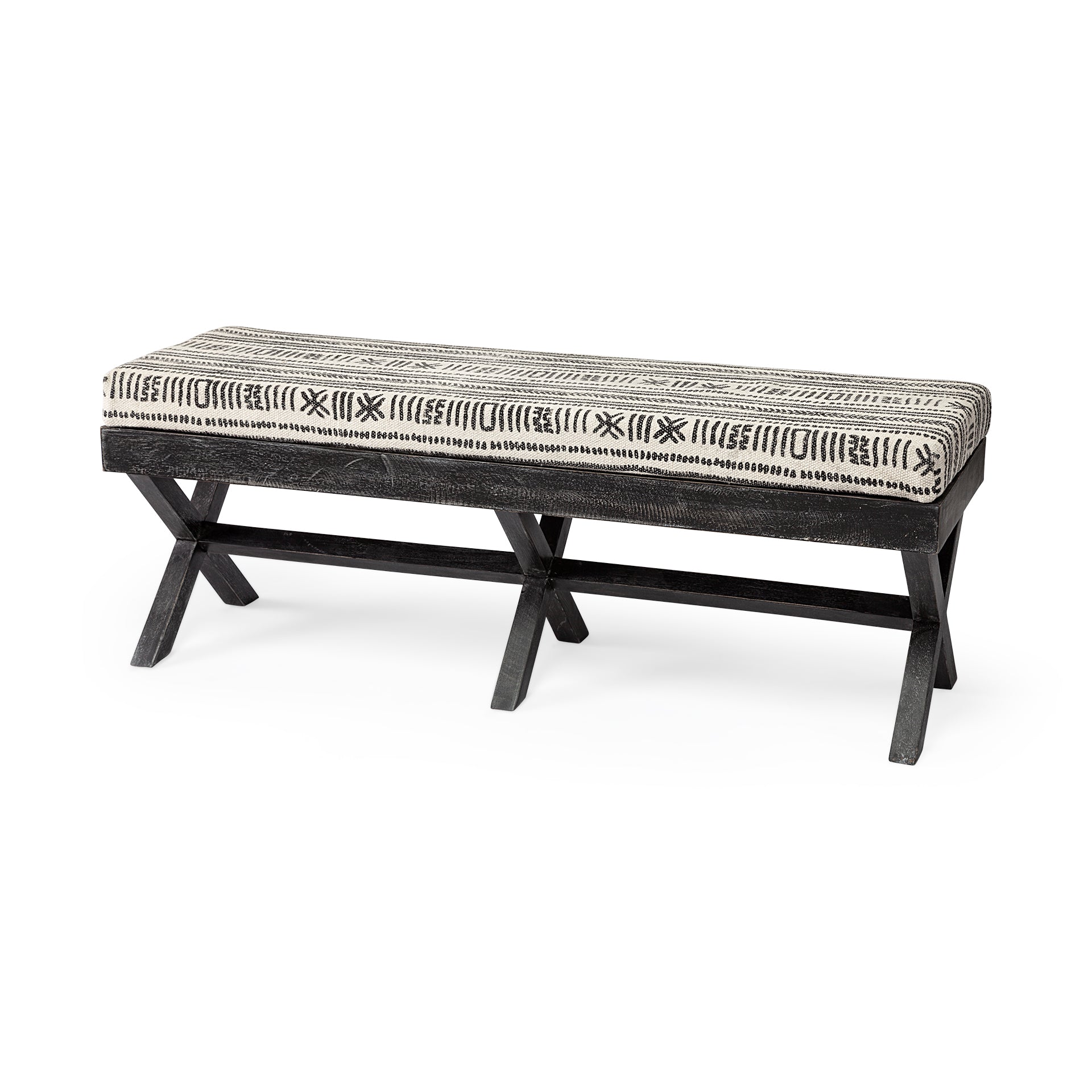Solis Black and Cream Accent Bench 50" (2 in stock)