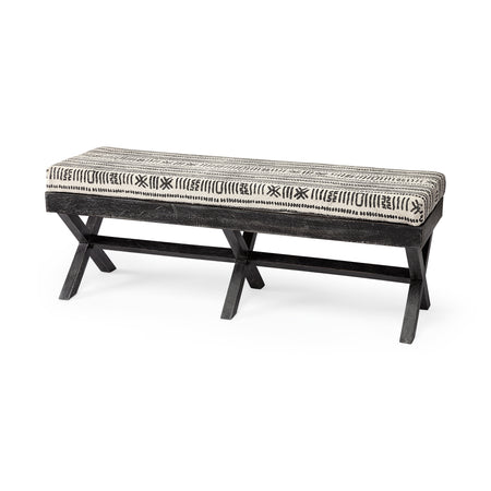 Solis Black and Cream Accent Bench 50" (2 in stock)