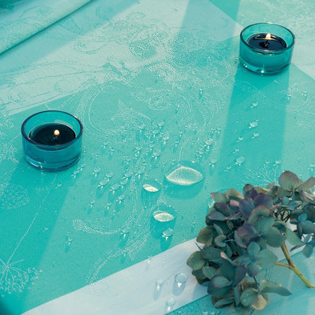 From France Tablecloth Souffle Turquoise (Stain Repellant) 61"x 102" (2 in stock)