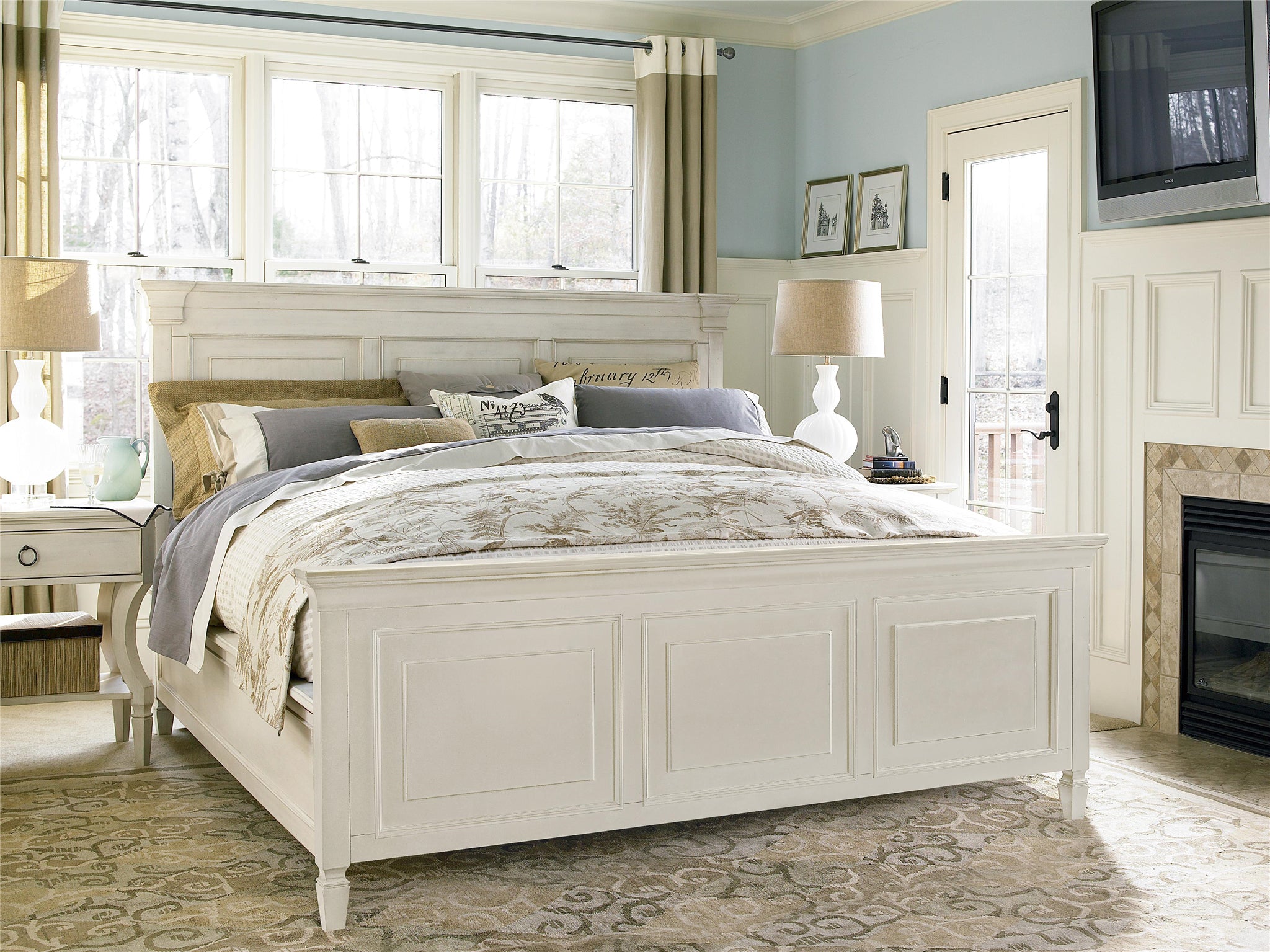 Summer Hill Queen Panel Bed White (available to order)