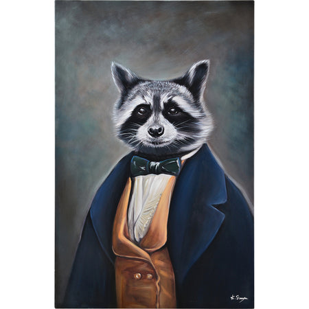Tribec Racoon Hand Painted Canvas