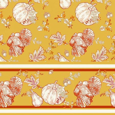 Tablecloth Turkey Yellow Pattern 60" x 120"   (2  in stock)