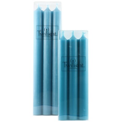 Petrol Blue Twilight Boxed set of 6 10" unscented taper candles (2 in stock)