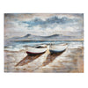 Two Boats on Beach Art On Painted Wood (1 in stock)