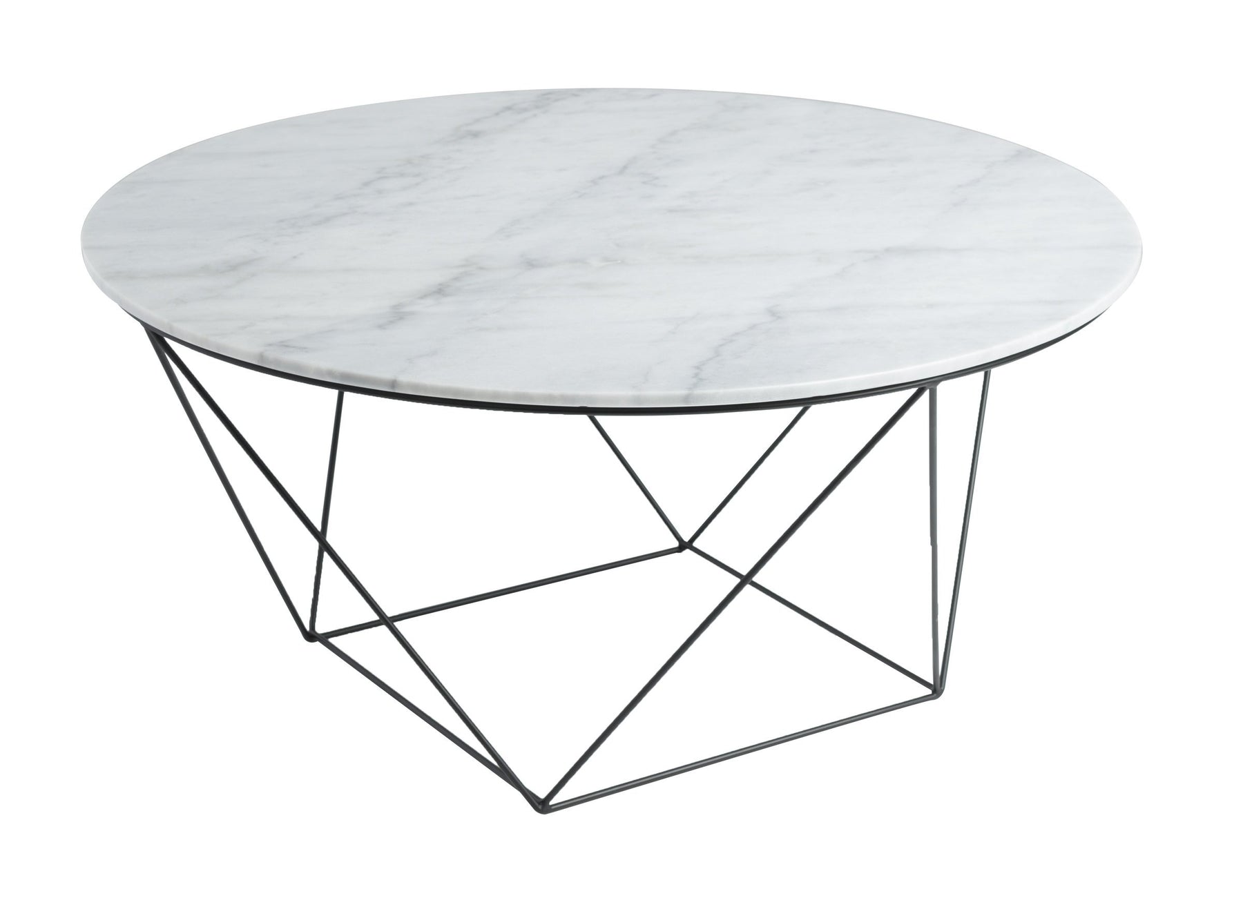Valencia White Marble Black Matte Iron Base Side Table (1 in stock)